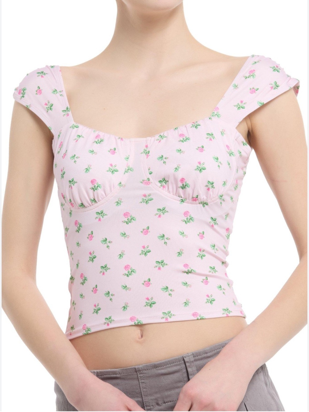 NWT Sweet Society Hot Topic Pink floral Roses tank Top M